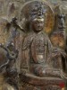 GiILT LACQUERED BRONZE PLAQUE FOR WORSHIP WITH BODHISATTVA IN RELIEF
