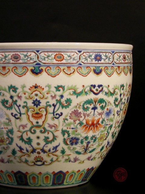 MASSIVE DOUCAI JAR WITH FLORAL PATTERNS
